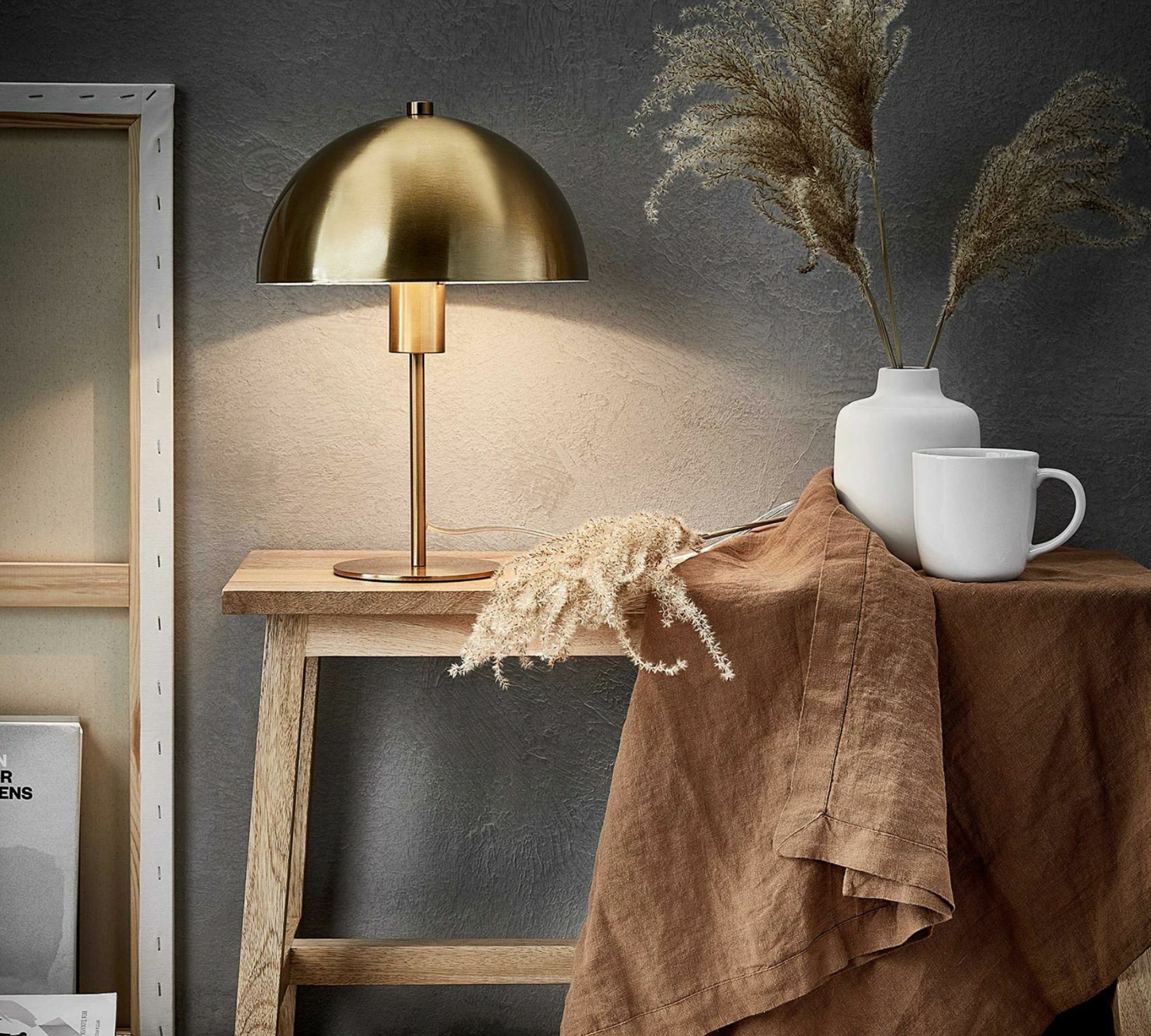 Tischlampe 1-flammig Metall Gold 4