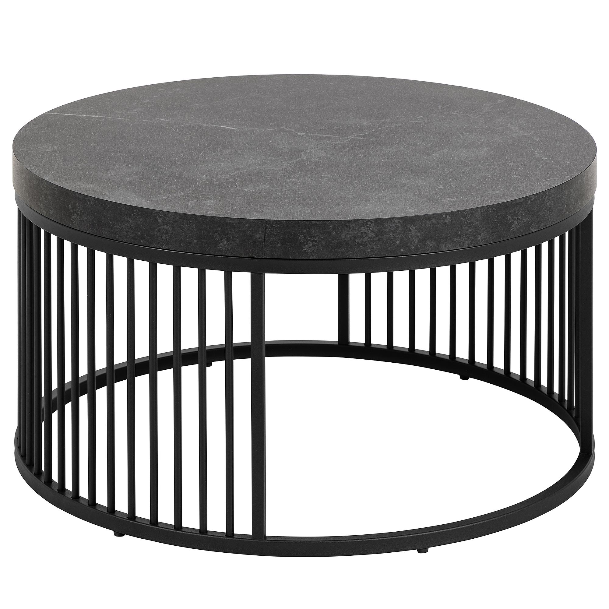 Couchtisch Mephisto Rund Marmor Schwarz Dekor 1