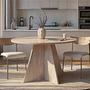Virella Dining table Travertine Ø120 cm 1