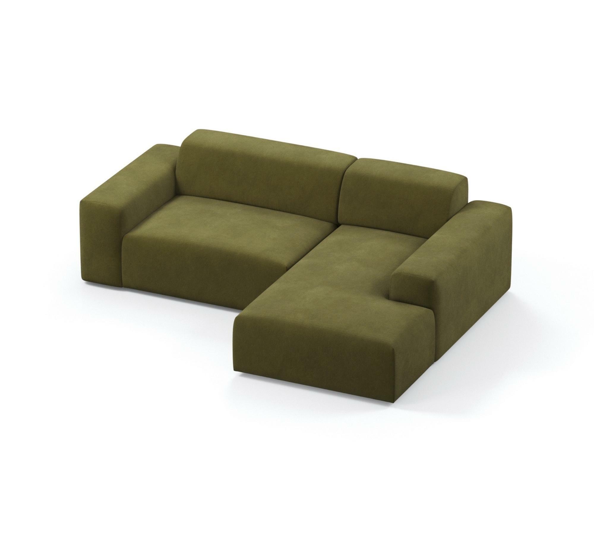 2-Sitzer Sofa Karen Récamiere Rechts Oliv 2