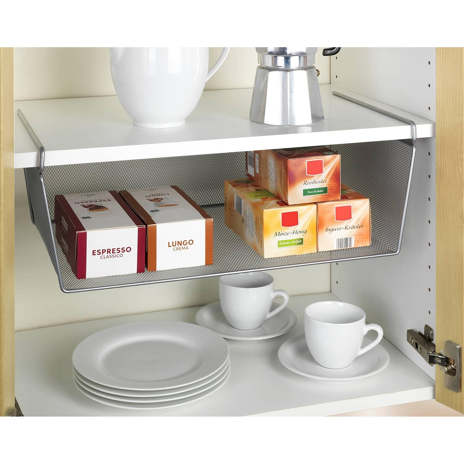 Boston Regaleinhängekorb Edelstahl Silber 2