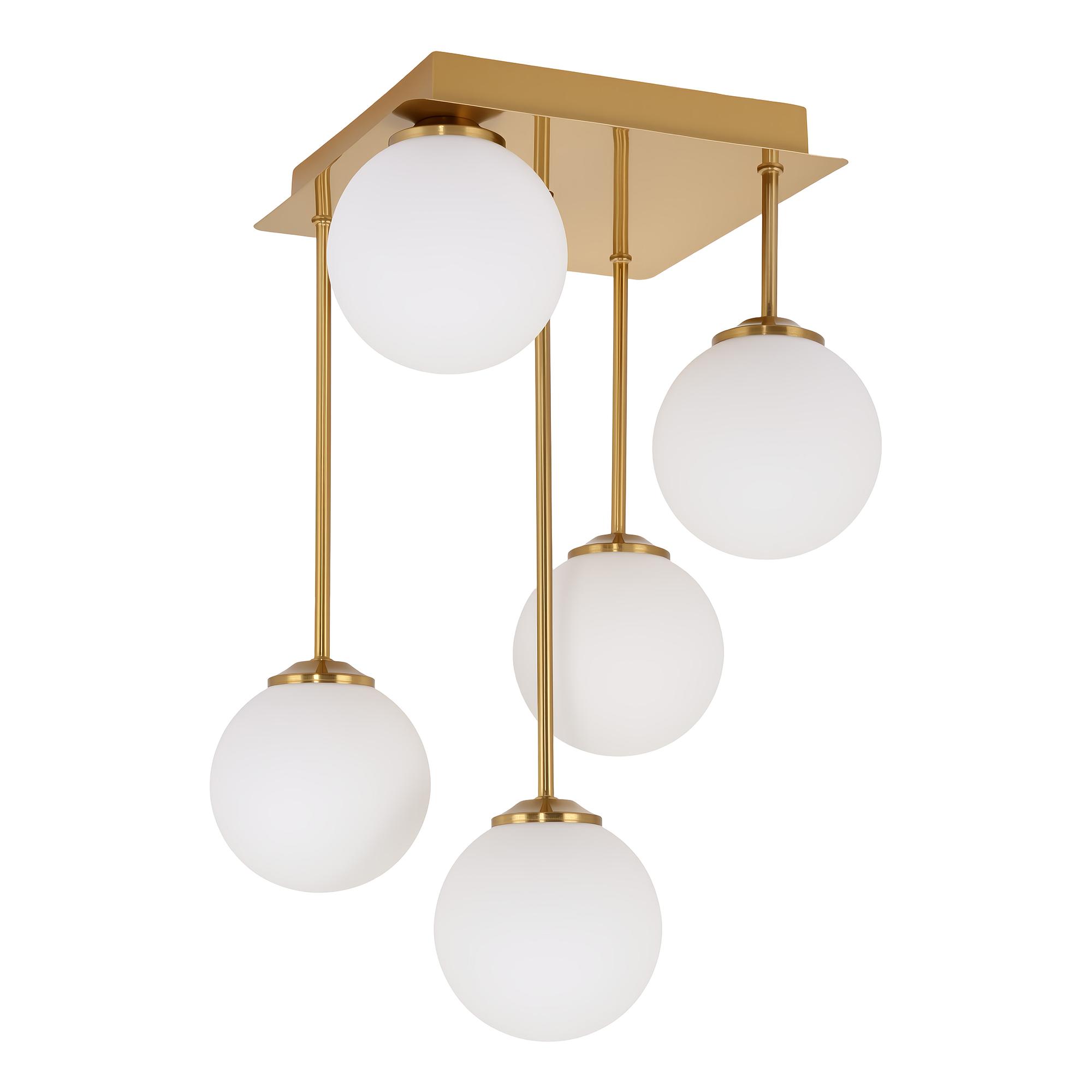 Bosken Deckenleuchte 5-flammig Gusseisen Milchglas 4