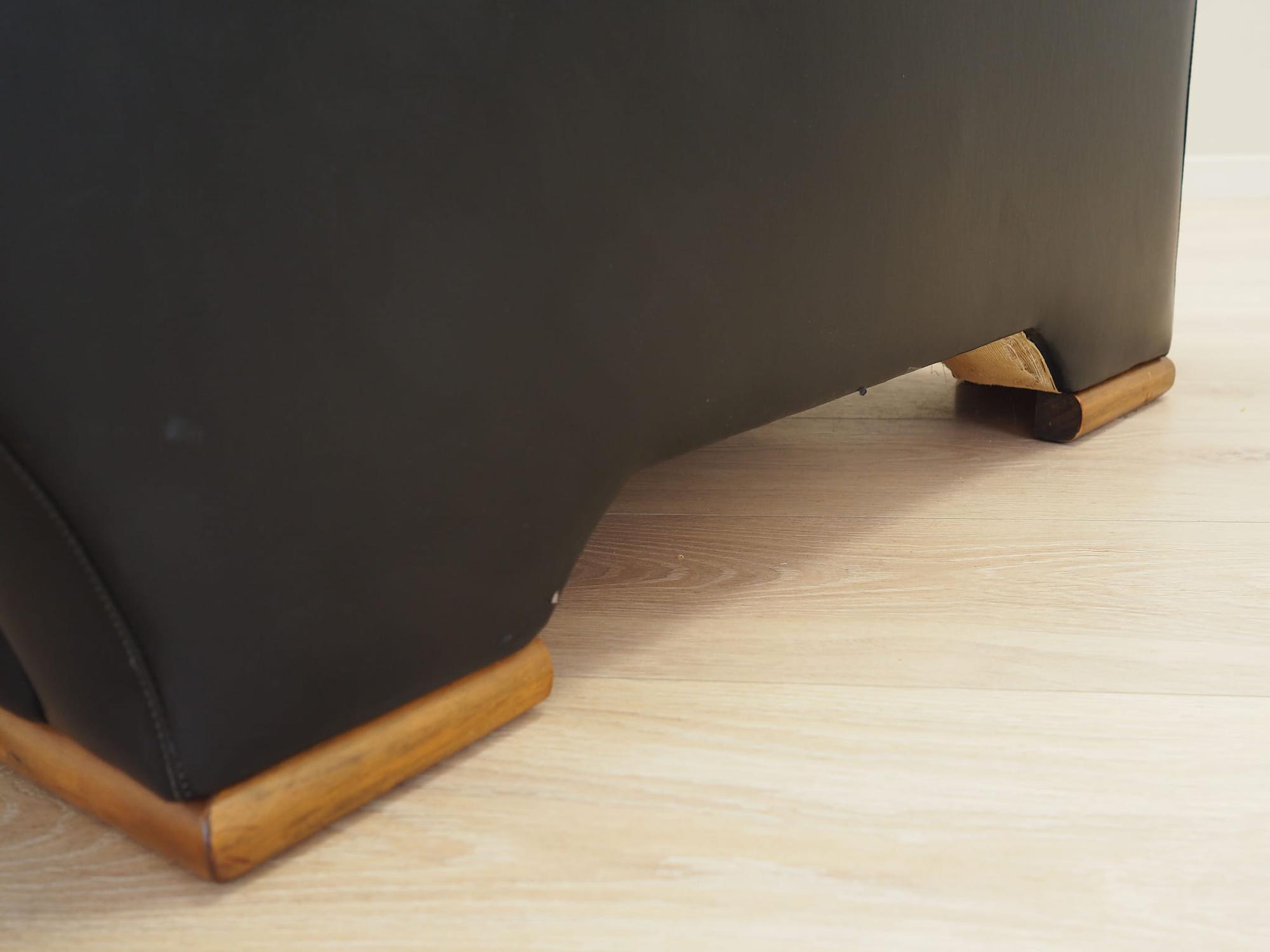 Armchair Faux Leather Black 1980s 14