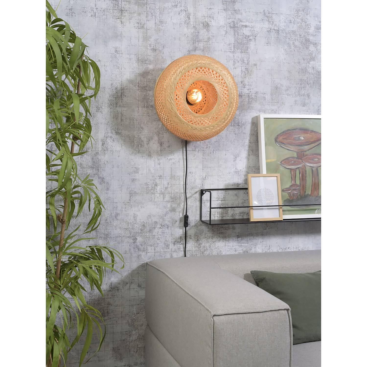 Wandleuchte Palawan Bambus Massiv Eisen Beige 2