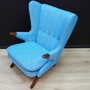 Vintage Sessel Teakholz Textil Blau 1960er Jahre 4