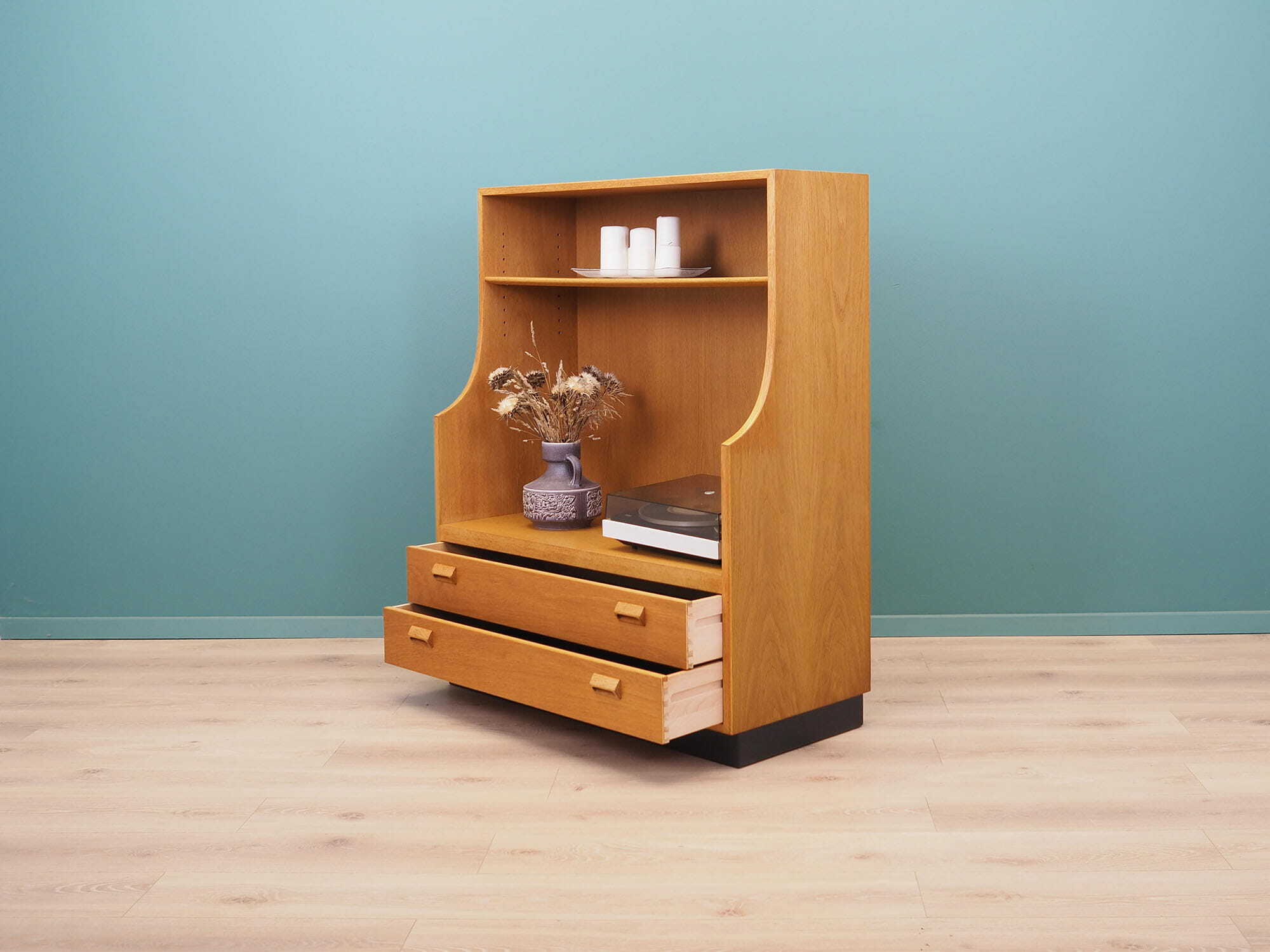 Vintage bookshelf wood brown 1970s 3