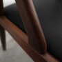 4x Vintage Chair Teak Wood Textile Black 1970s 6