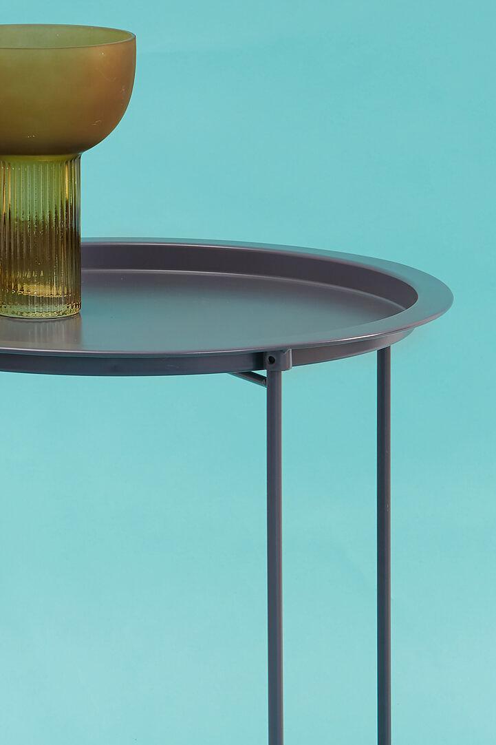 Steel Round Side Table Metal Grey 3