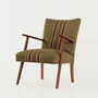 Vintage Stuhl Teakholz Textil Grün 1960er Jahre 2