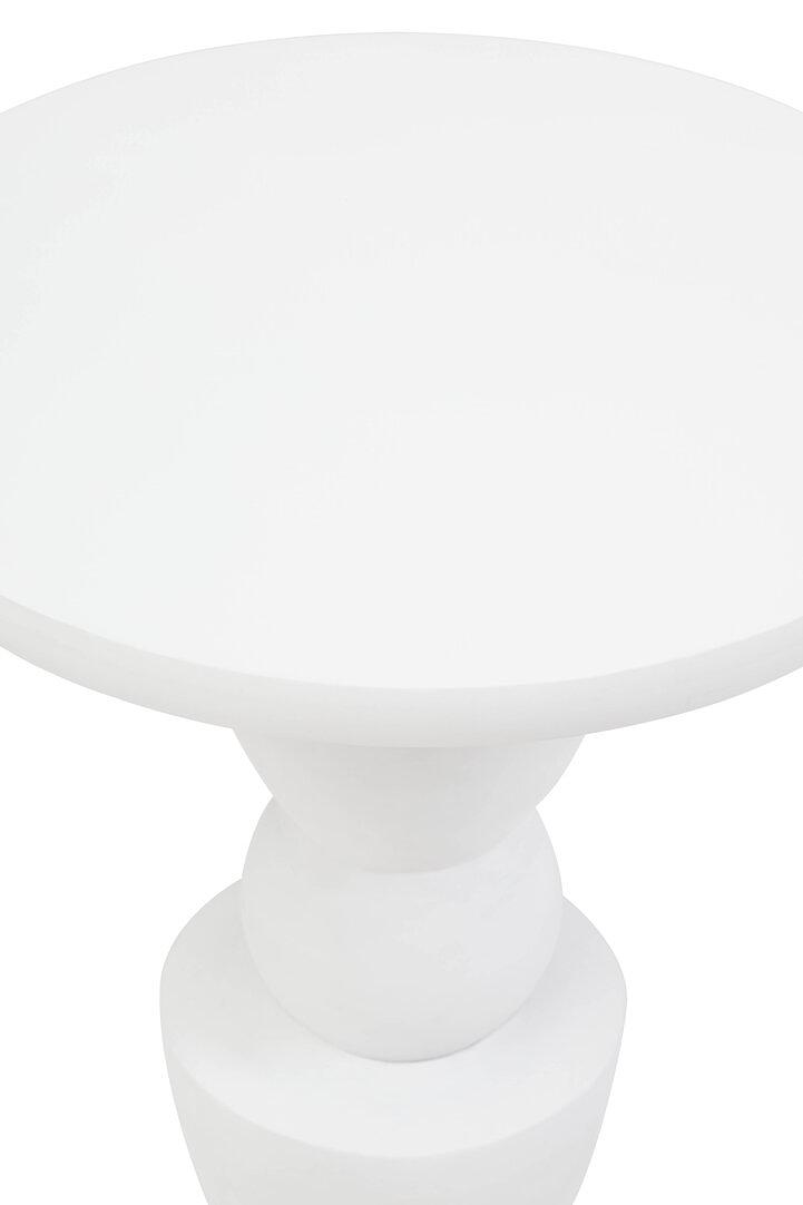 Walsa Round Side Table Mango Wood Whitewash 8