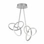 LED Pendelleuchte 2-flammig Kunststoff Eisen Silber 1