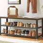 Shoe rack Metal Brown Black 2