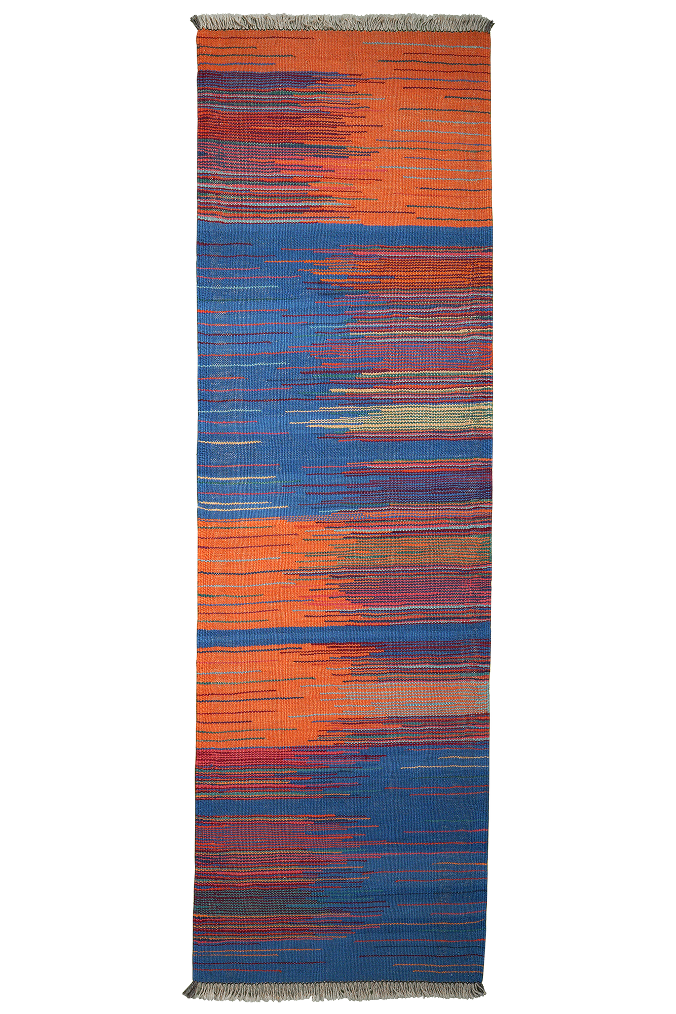 Kilim Gashgai Teppich Blau Orange 0