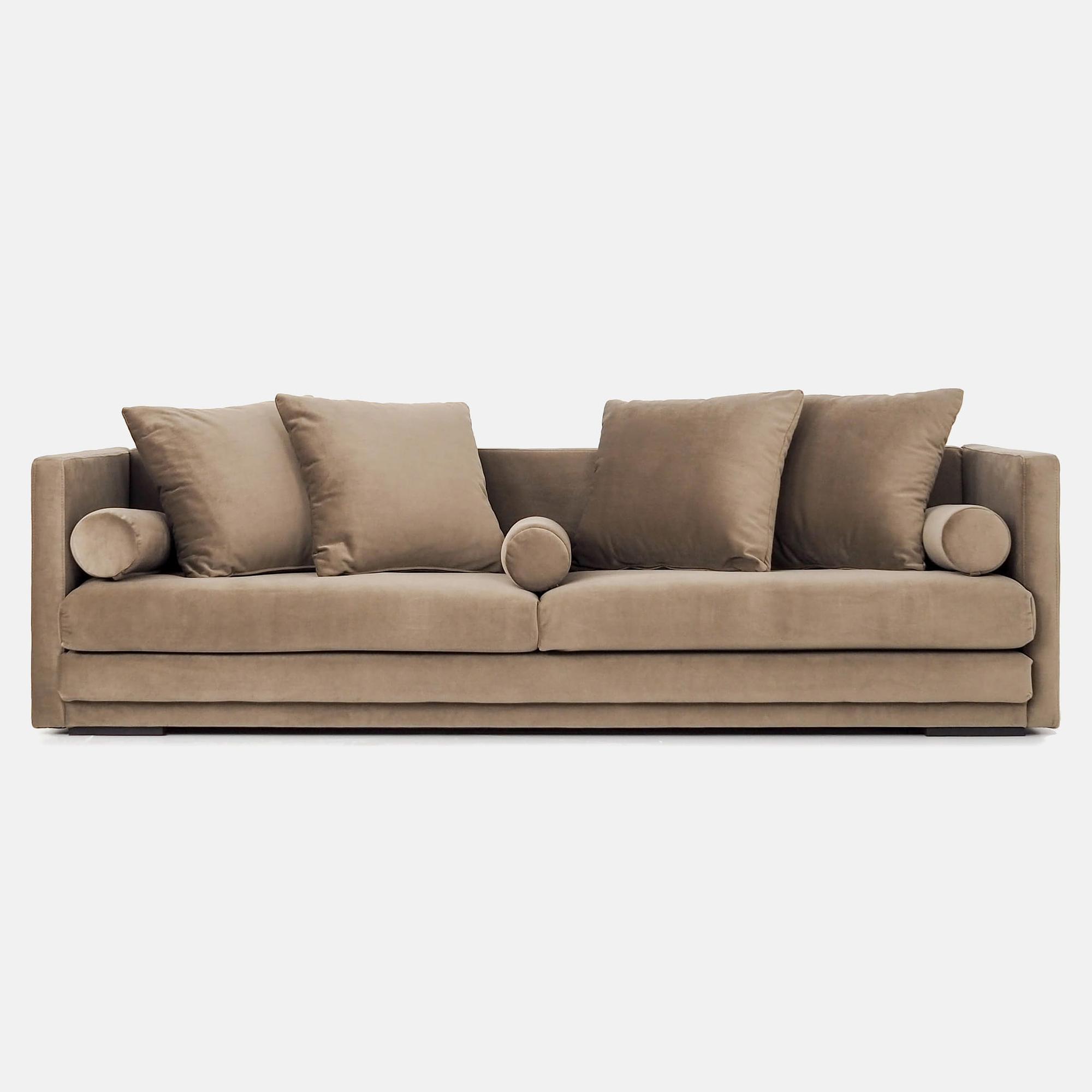 MALMO Sofa 3-Sitzer Samt Braun 1