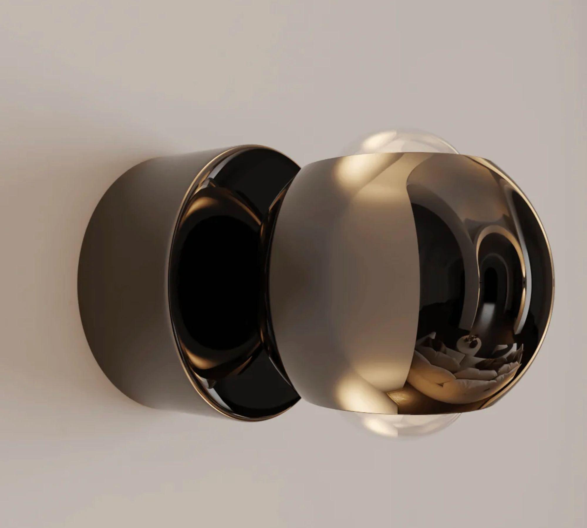 Pontos Wandleuchte Glas Aluminium Schwarz 8