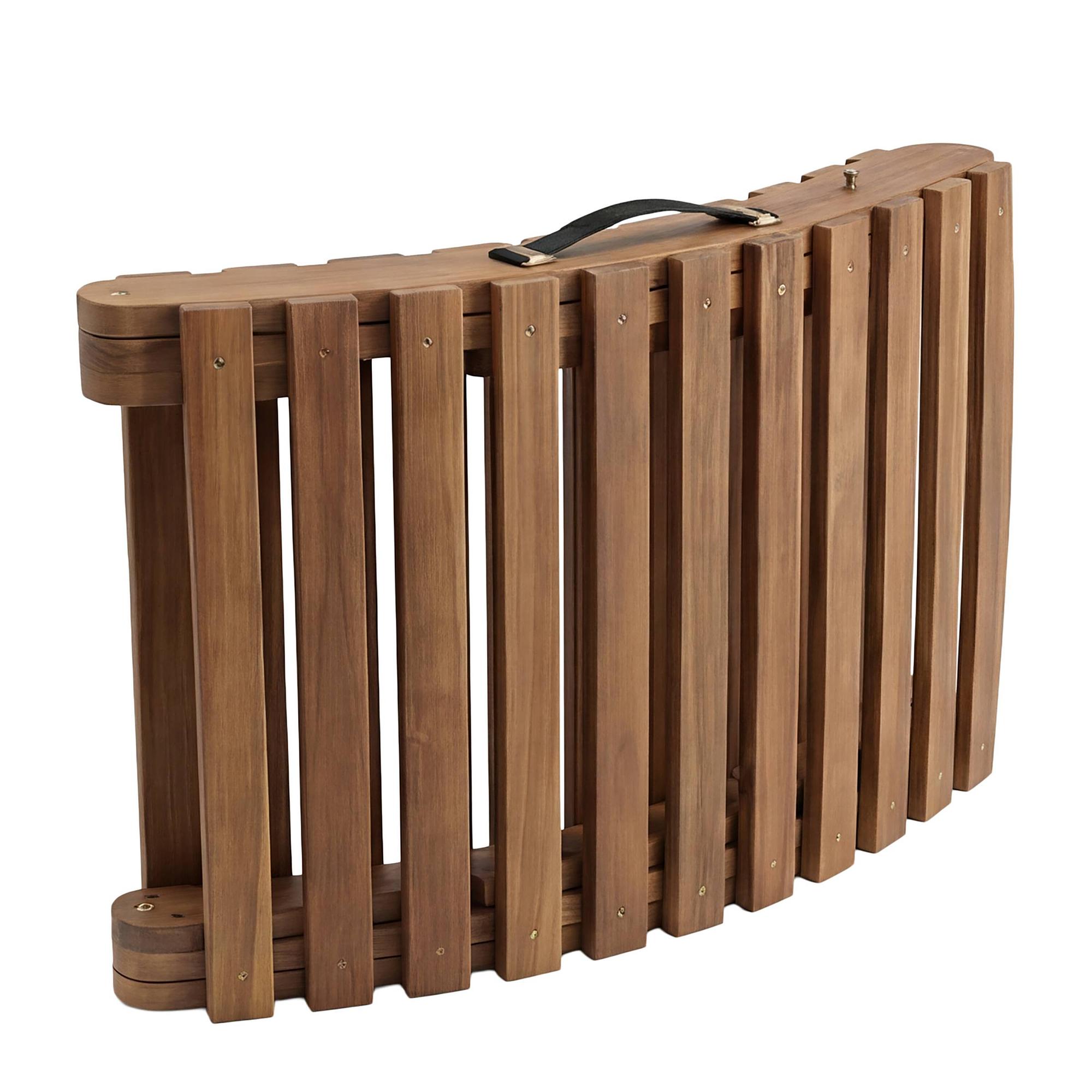 Gartenliege Yomi Klappbar Akazie Webstoff Beige 4