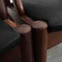 4x Vintage Chair Teak Wood Textile Black 1970s 8