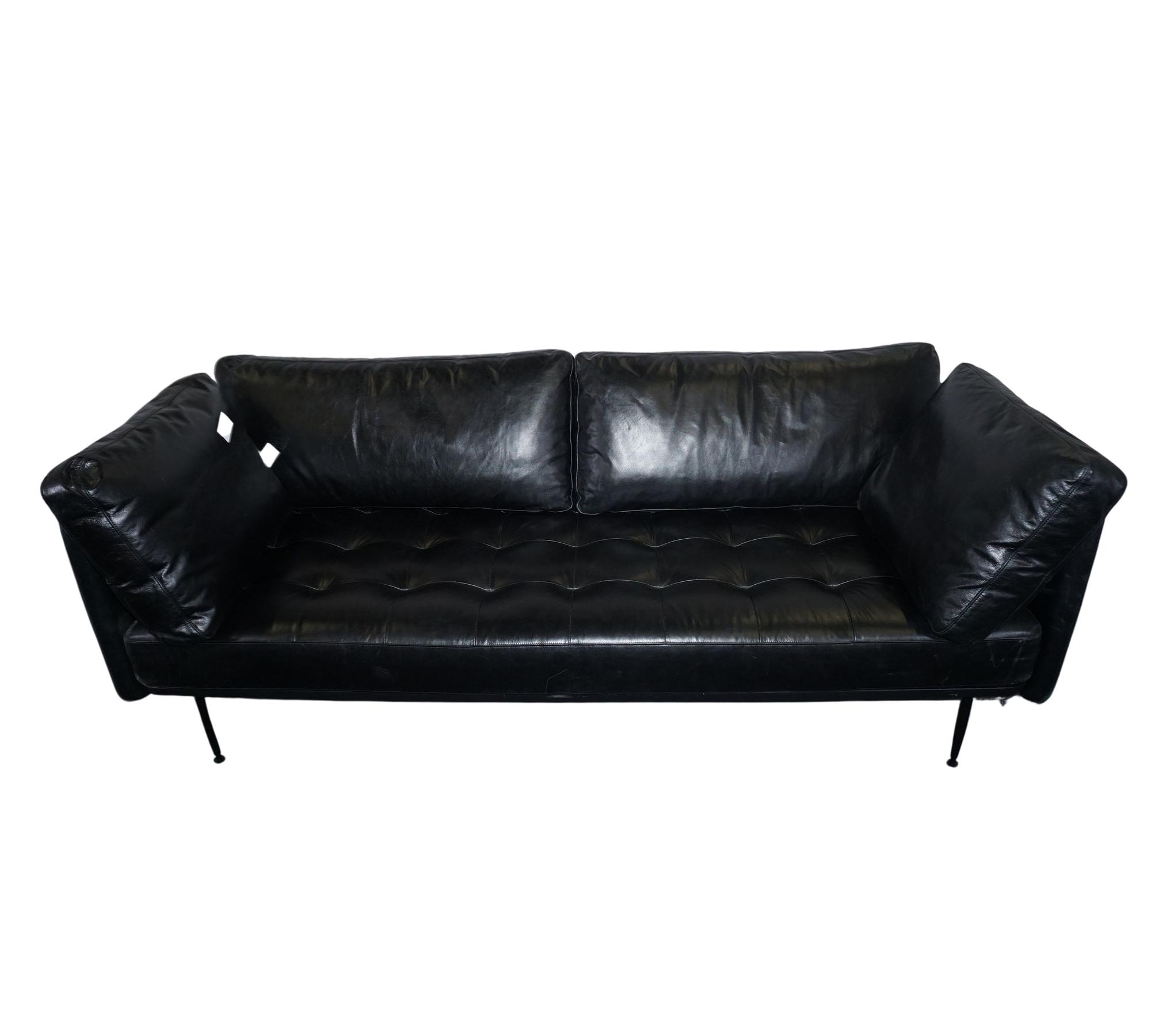 UTILITY 3-Sitzer Sofa Leder Schwarz 1