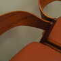 4x Chair Teak Wood Faux Leather Beige 1970s 6