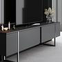Luxe TV-Schrank Holzfurnier Anthrazit Silber 3
