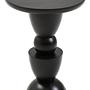 Walsa Circle Column-Detail Side Table Mango Wood Black 1