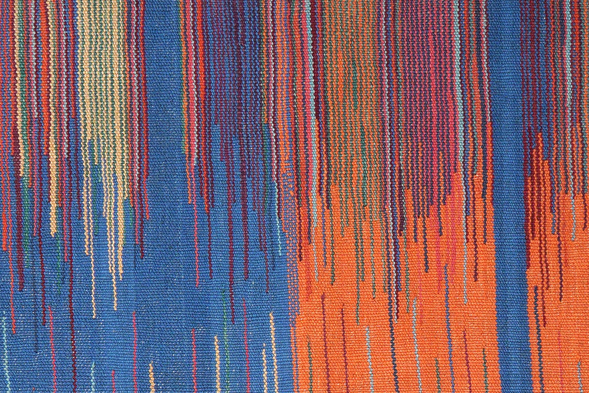 Kilim Gashgai Teppich Blau Orange 3