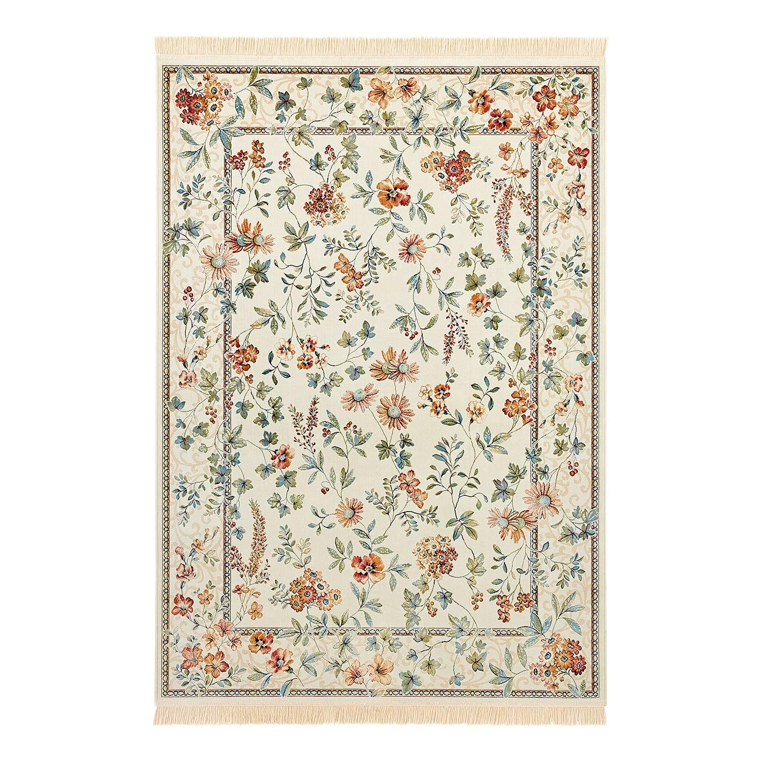Oriental Flowers Kurzflorteppich Viskose / Baumwolle 95 x 140 cm 0