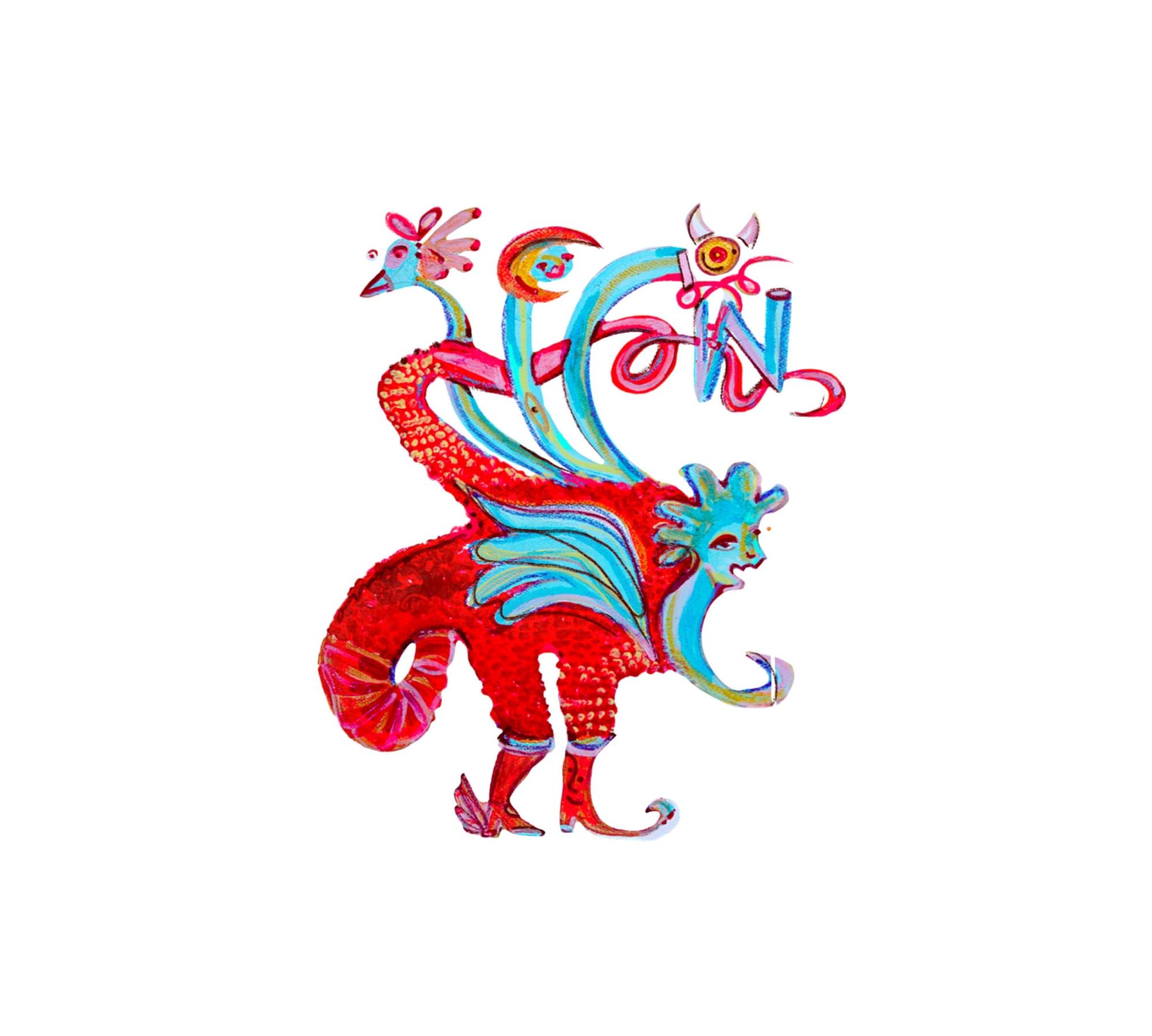 Stampa d'arte Python multicolore 1