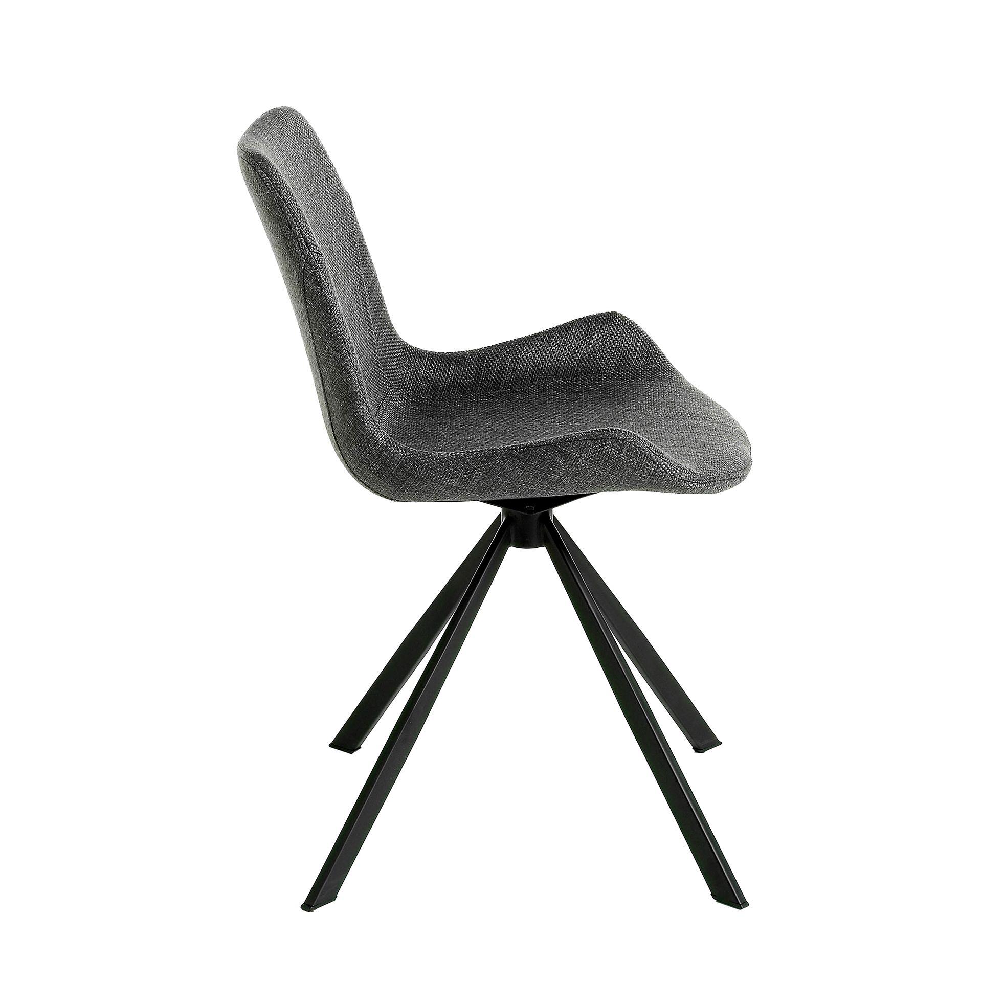 Dining chair textile dark grey 7