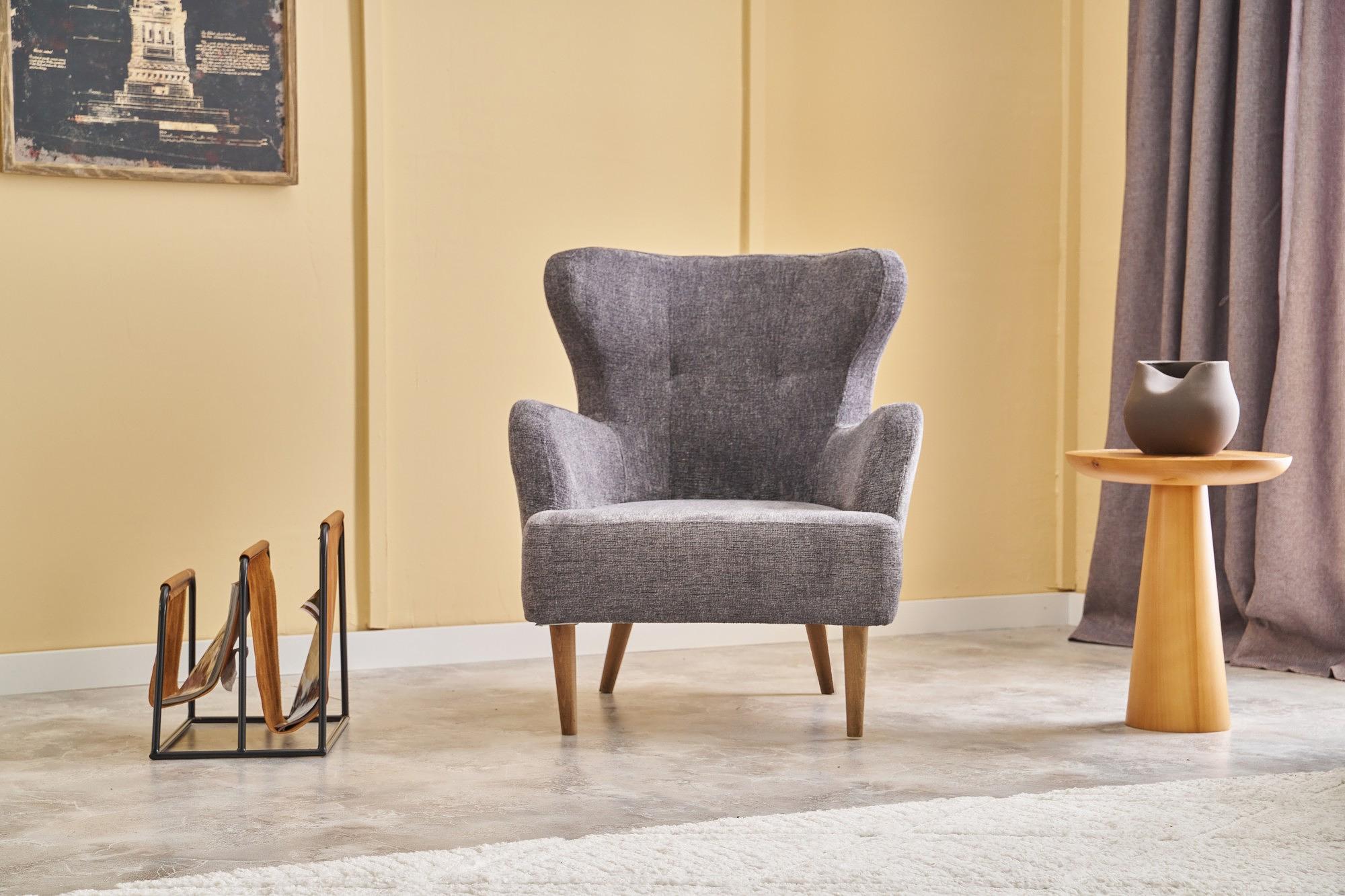 Karina Armchair Chenille Fabric Gray 1