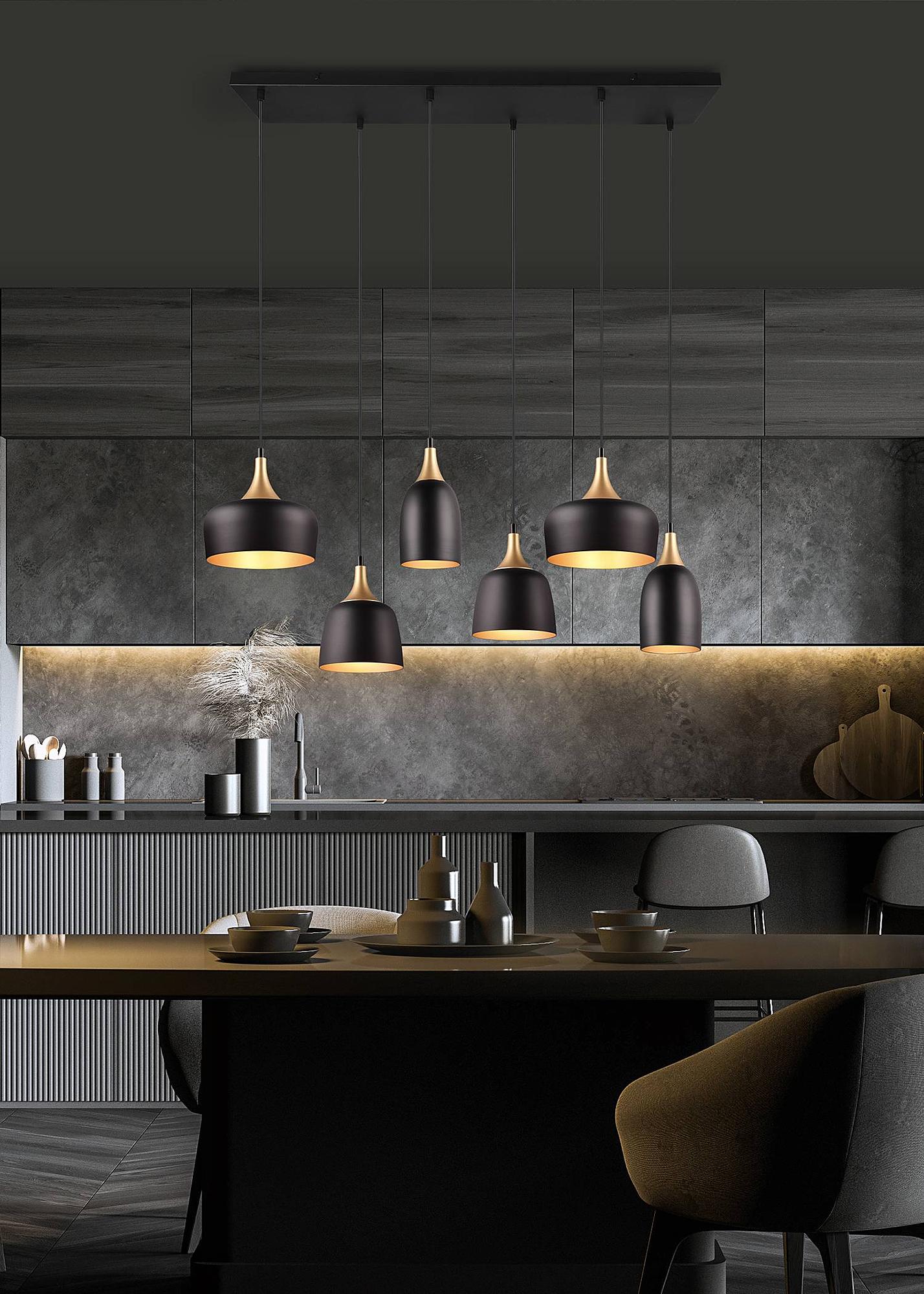 6-Flammig Chiraz Pendelleuchte  Eisen 3