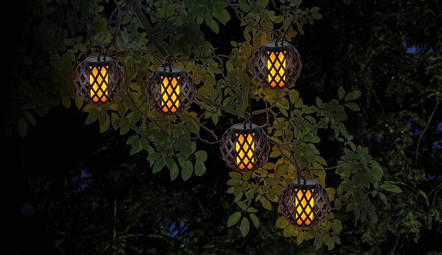 Solar string lights Fogo 10-bulb Black 4