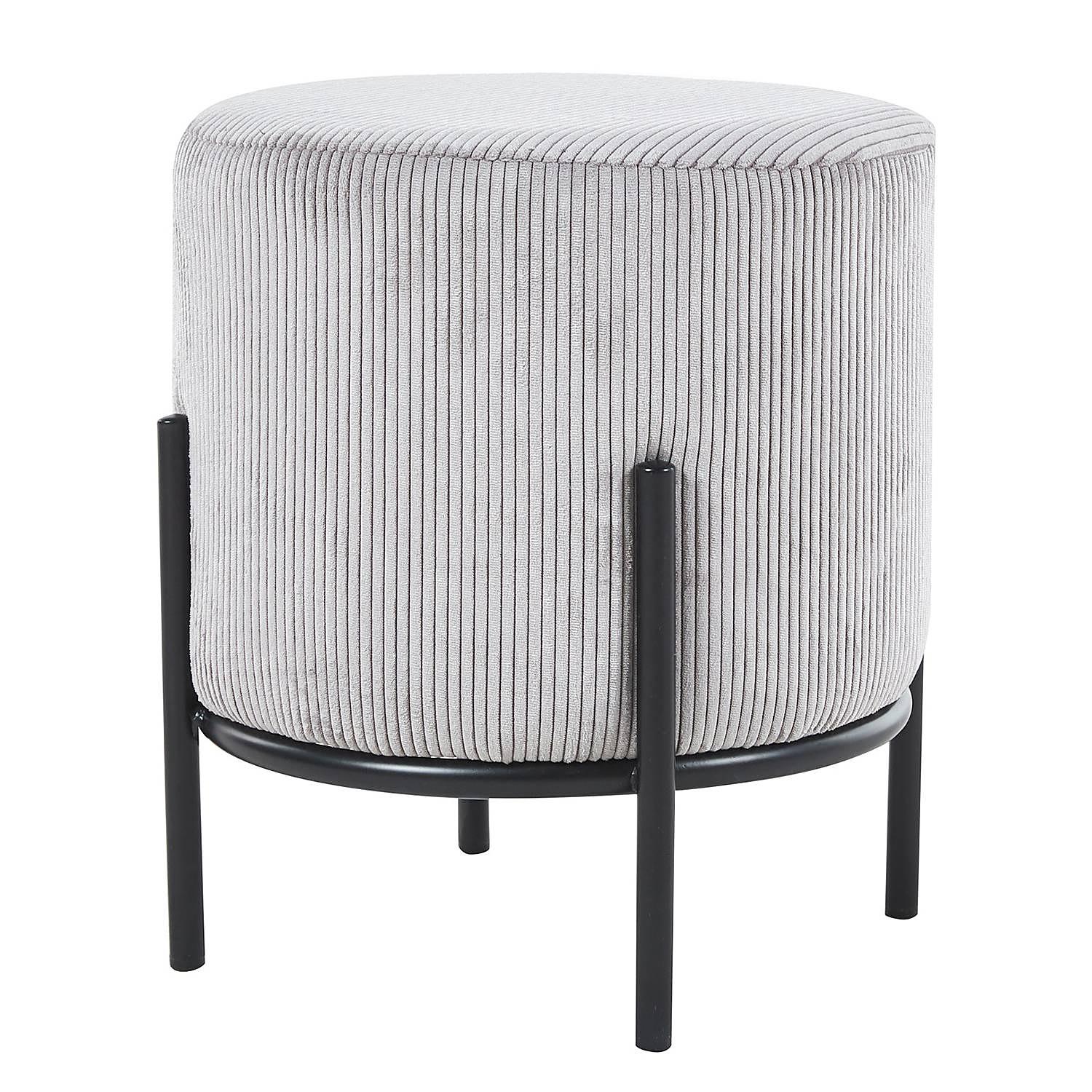 Polsterhocker Bumyra Cord Hellgrau 1
