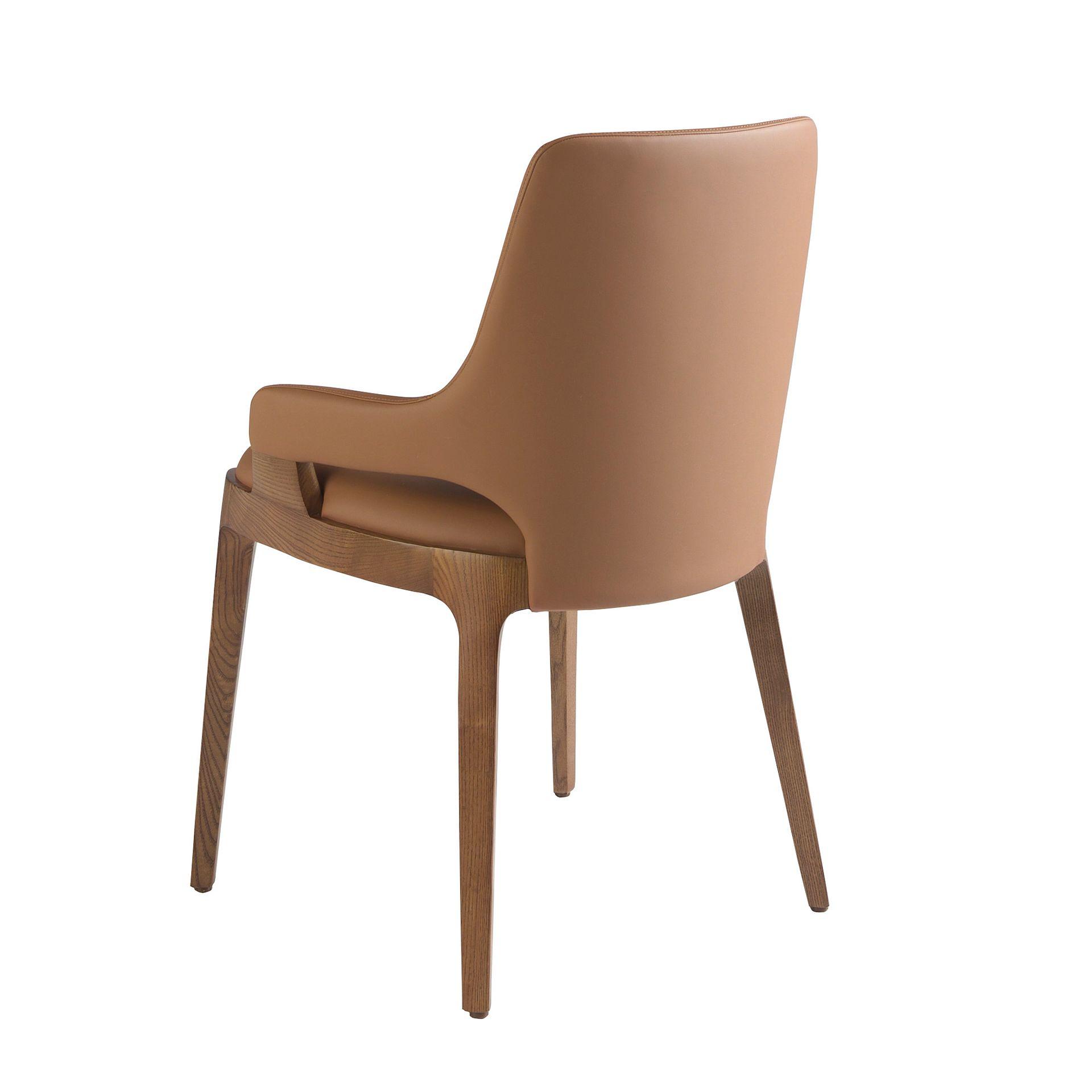 Dining chair faux leather brown 6