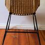 4x Vintage Esszimmerstuhl Rattan Metall 1960er Jahre 4