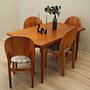 Teak wood chairs set of 4 Light brown 1960s 2