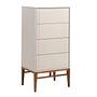 Chiffonier mit 4 Schubladen Walnussfurnier Creme 0