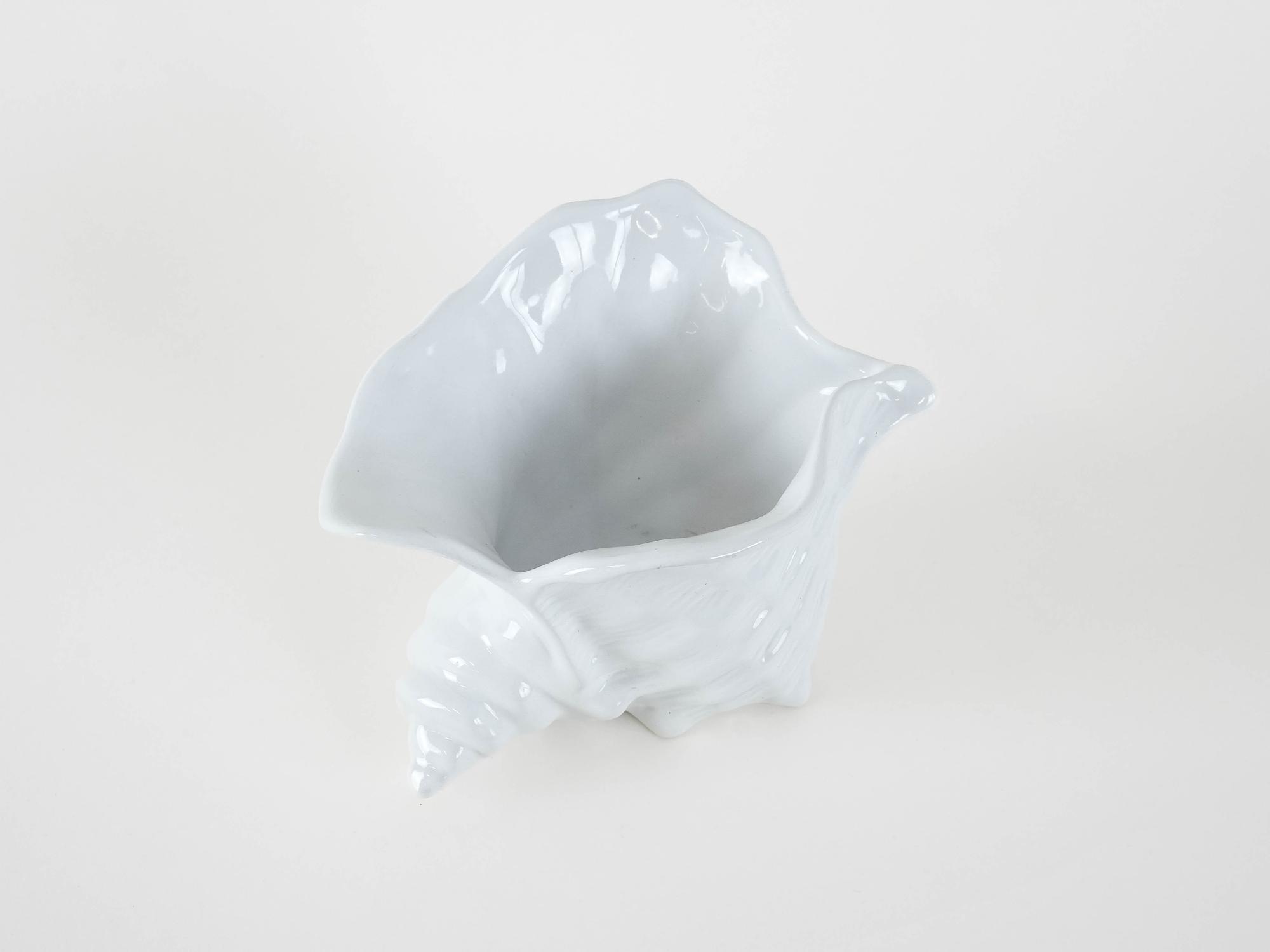 Coprivaso in ceramica bianco anni '70 5
