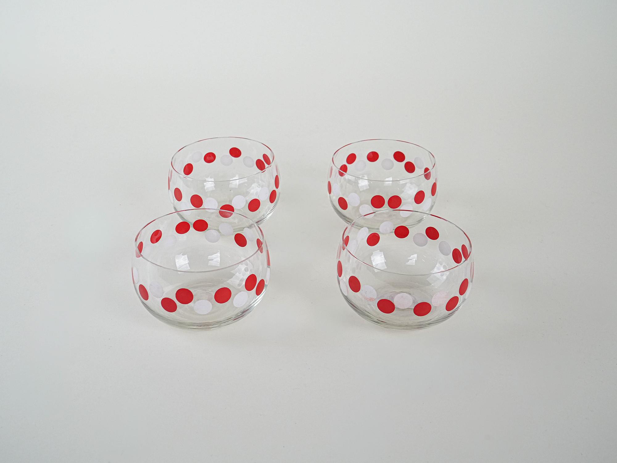 Glass Bowl Set Transparent 1980s 4