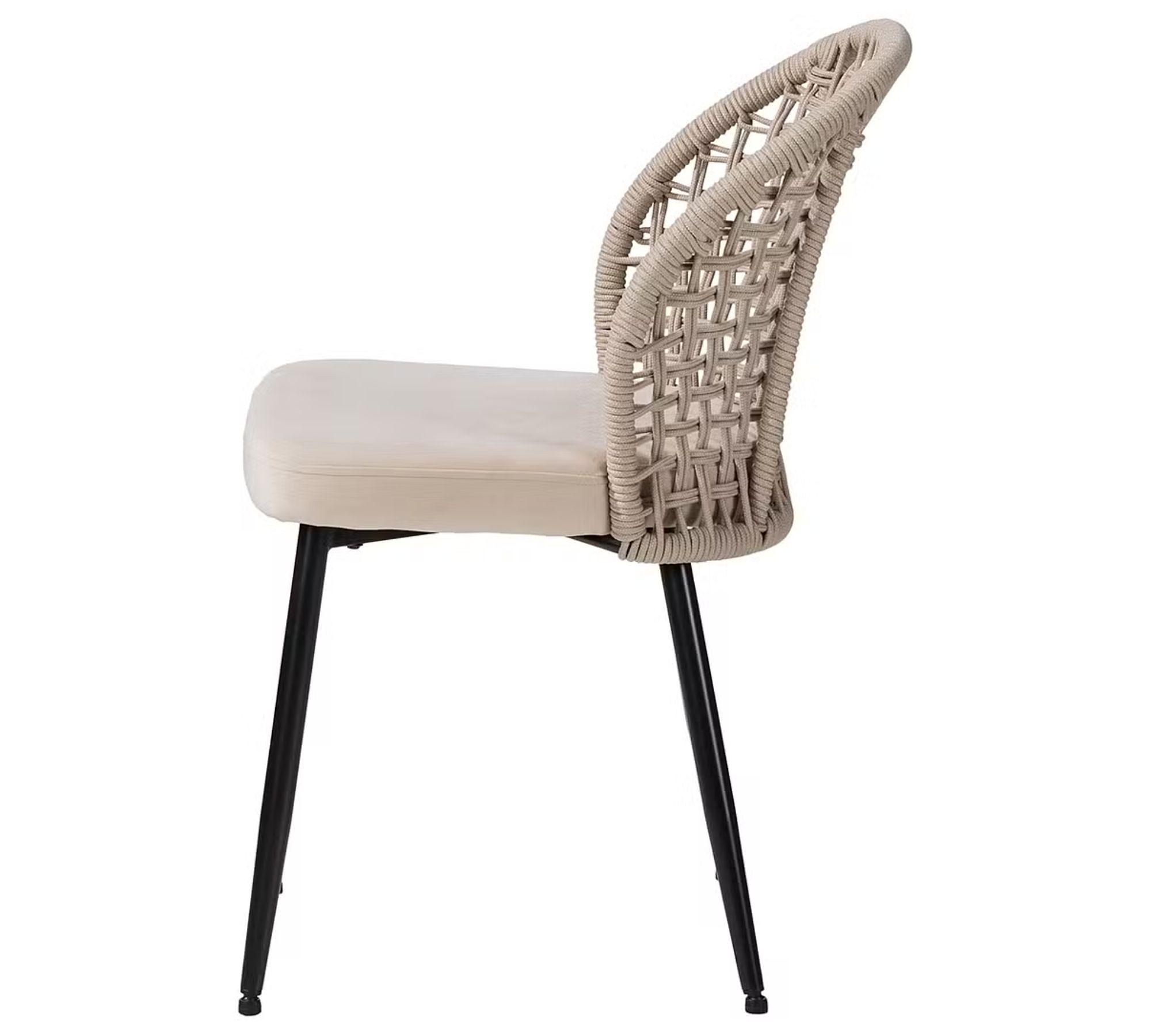 Esszimmerstuhl 2er-Set Samt Beige 3