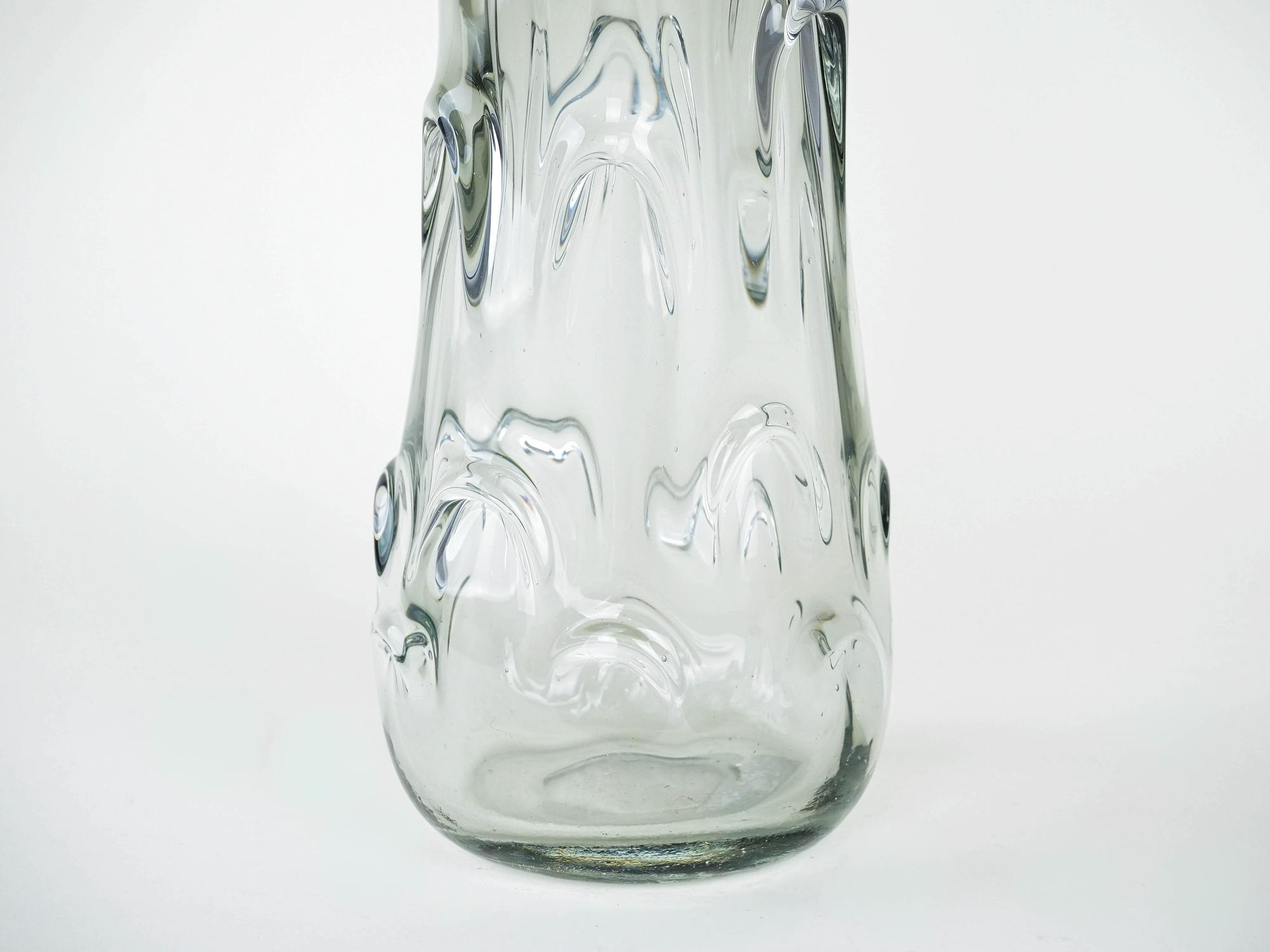 Vase Muranoglas Grau 1960er Jahre 4