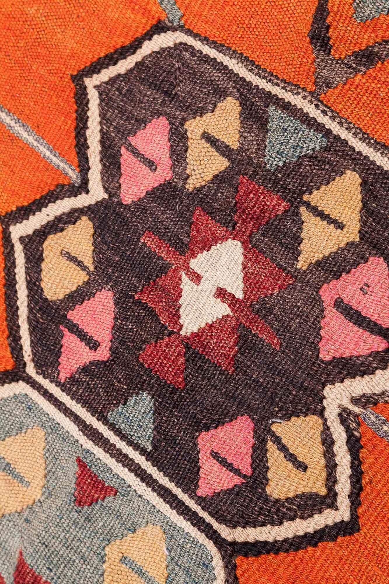 Vintage Kilim Teppich Wolle Mehrfarbig 2