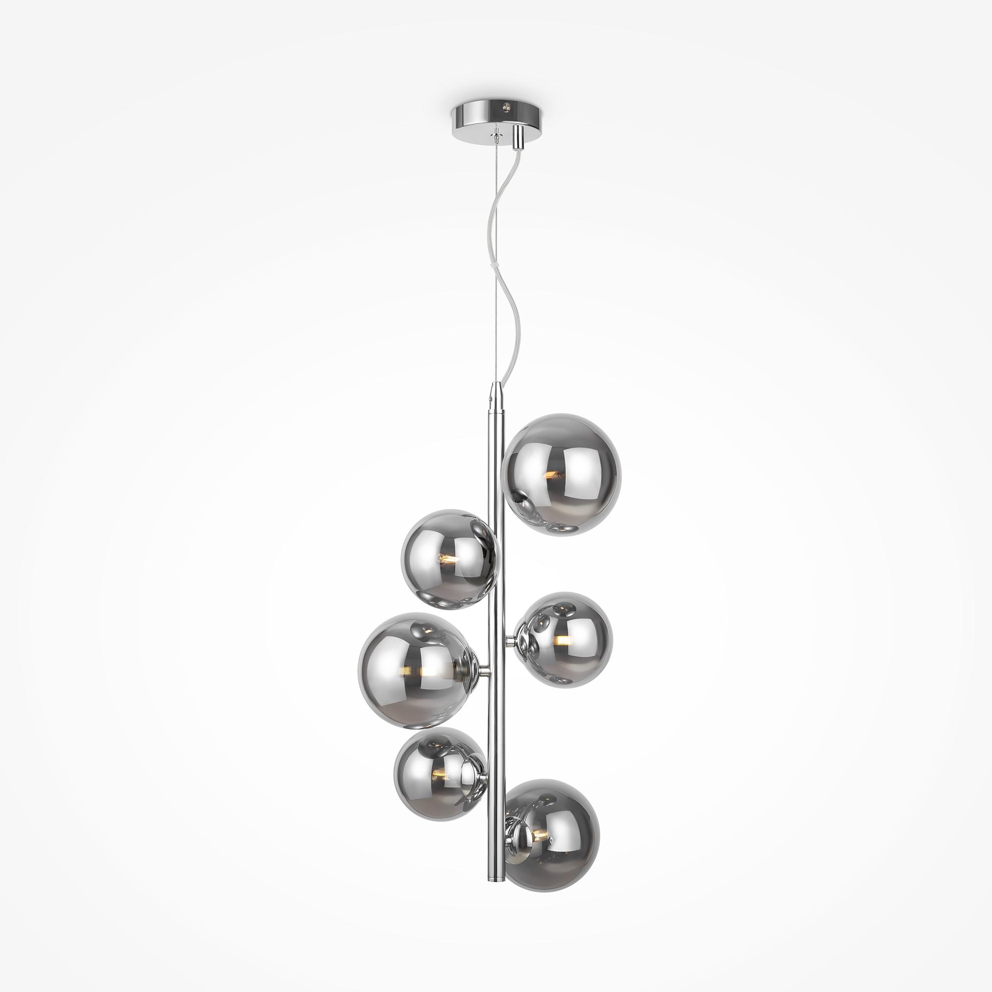 Dallas Pendant light mouth-blown glass silver Ø 29cm 1
