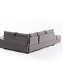 Fly corner sofa right with 2 ottomans brown 7