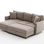 Eva Sofa Récamiere Links mit Hocker Creme 6