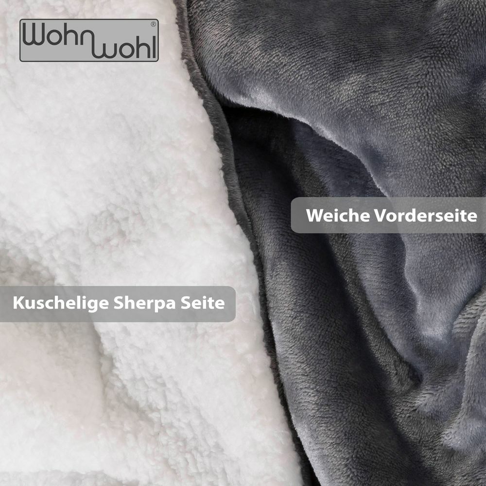 Couchdecke Sherpa Anthrazit 2