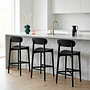 3x Gem Bar Stool Ash Wood Black 2