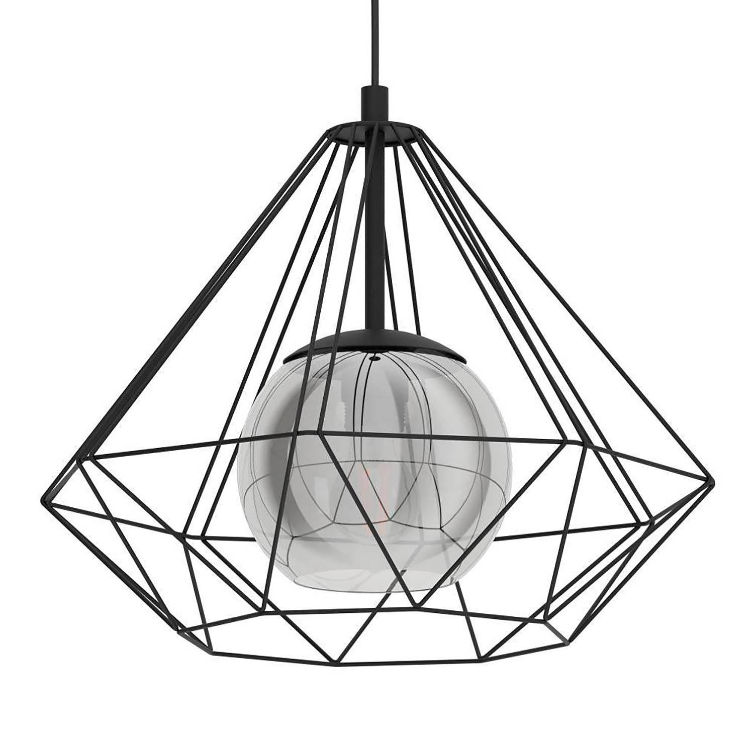 1-Light Vernham Pendant Light Glass Steel 0