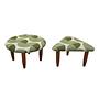 2-piece stool set brown green 1990s 0