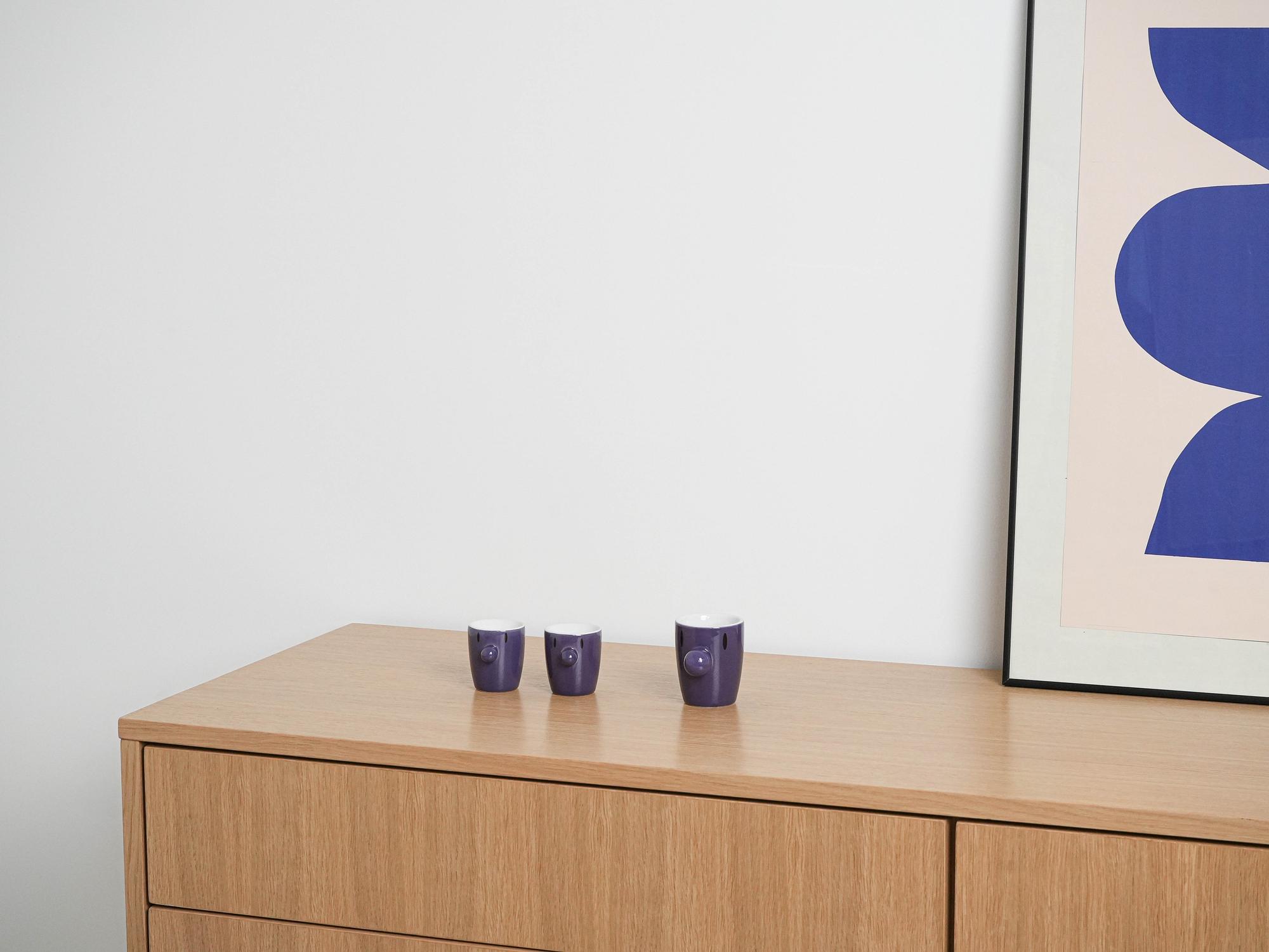 Purple porcelain cup 1970s HOPTIMIST 6